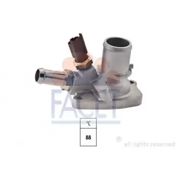 Termostat (Komple) / (88C) Albea Doblo Linea Punto Idea Bravo 500 1.4 Benzinli (Musurlu) | FACET 7.8699 | OEM 55202371