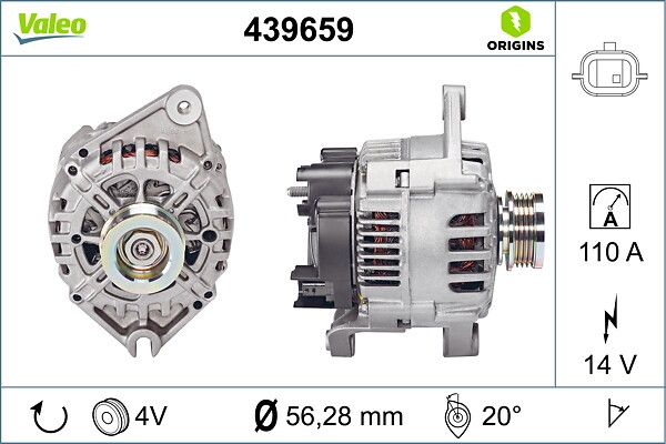 Alternator Kangoo 1,6 08> | VALEO 439659 | OEM 8200622004