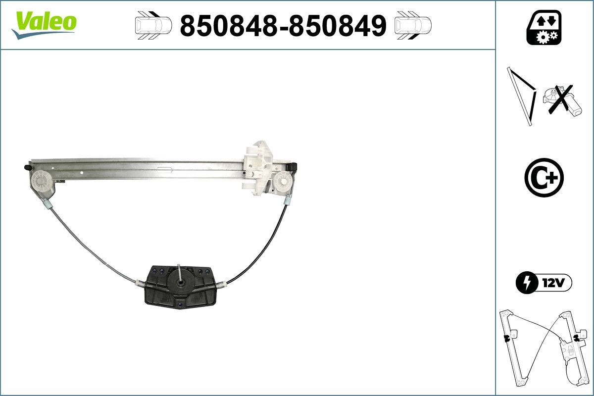 Cam Mekanizmasi Elektrikli On Sol P406 1,8 / 2,0 (Motorsuz) | VALEO 850848 | OEM 9221F6 9221F6 9221K7 9221K7