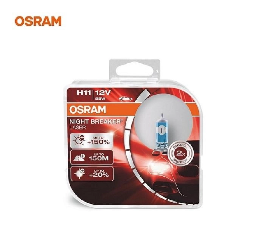 Ampul (2Lİ) 12V H11 55W Nıght Breaker Laser %150 Güçlü %20 Beyaz Işık | OEM 64211NL-HCB