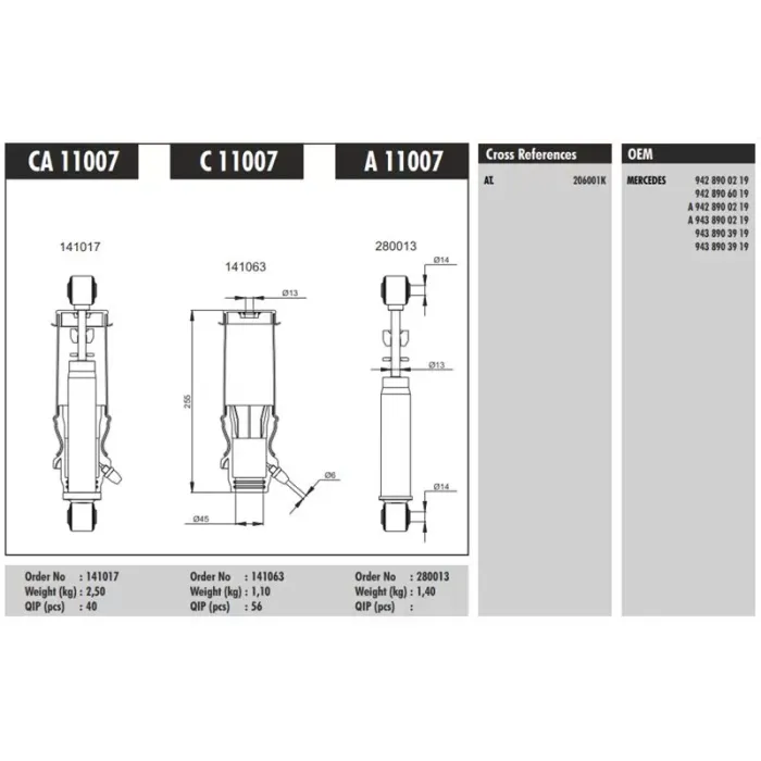 Kabin Korugu (Arka) - Mercedes-Benz / Actros - 1831-1860 | CONNECT CA 11007 | OEM 9428900219 9438903919 9428906019