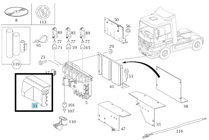 Sigorta Elektrik Kapağı Actros | OEM 9415450046