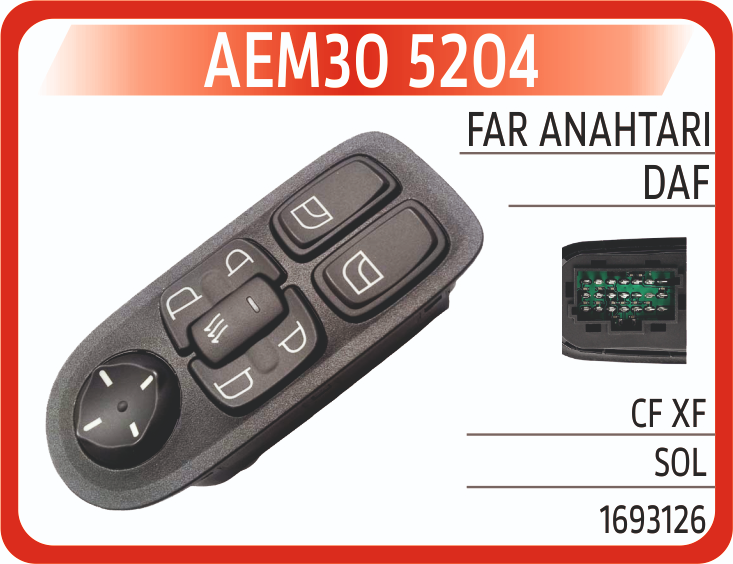 Cam Anahtarı DAF Cf-Xf Sol Çiftli | OEM AEM305204