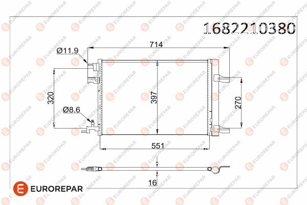 Klima Radyatoru Astra J Cruze Zafira C | EUROREPAR 1682210380 | OEM 13267648 1850 136 1850219 13377762