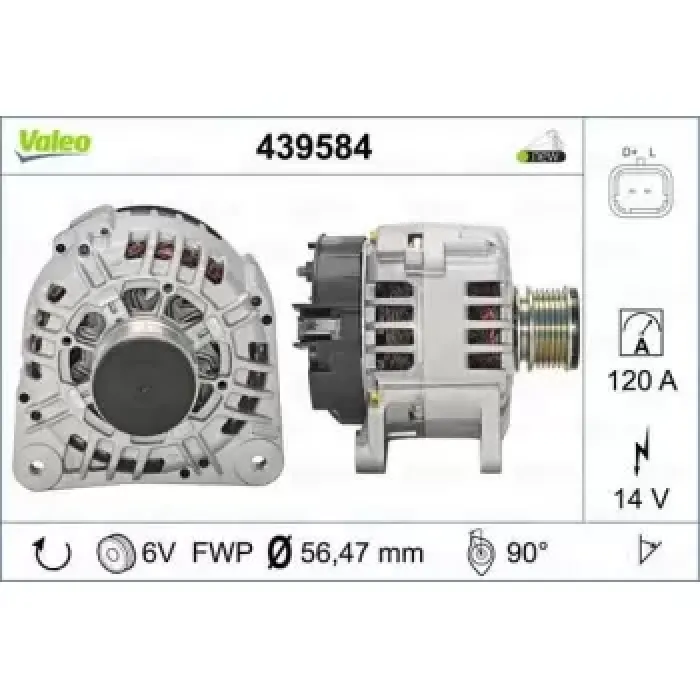 Alternator 14V 125A Clio IV 12> Captur I 13> Symbol III 13> Fluence 10> Megane III 10> Logan II 12> Duster 10>18 1.5 DCI | VALEO 439584 | OEM 231002949R 231002949R 8200385098 8200385098
