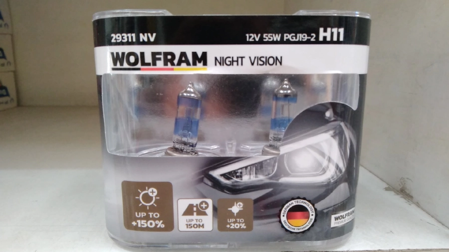 Ampul 12V H11 55W PGJ19-2 Nıght Vision + %150 Fazla + %20 Beyaz Işık Takım | OEM 29311NV