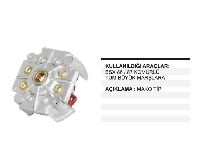 Marş Arka Kap. BSX86, 87 Kömürlü MAK602 | OEM MC602