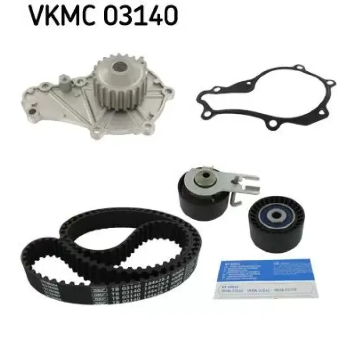 Triger Seti+Devirdaim Su Pompasi P206 P207 P307 C1 C2 C3 (1 2 2) C3 Pluriel Xsara 2 DV4TD (1,4 Hdi 8V Fiesta 1,4TDCI) (144DIŞ Kayis) , Mazda 2 1.4 Mzr-Cd 08>15 | SKF VKMC03140 | OEM 2S6Q
