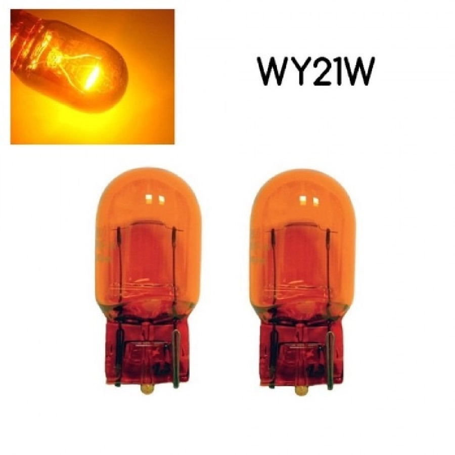 Ampul - Dipsiz Tek Filaman 21W 12V Sarı = Turuncu *** Boya Değil Renkli Cam *** | OEM SL3750