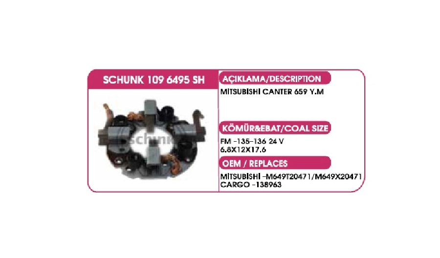 Marş Kömürü Yuvası - Mitsubishi Canter Yeni Model, Mazda, Nissan | OEM 1096495SH