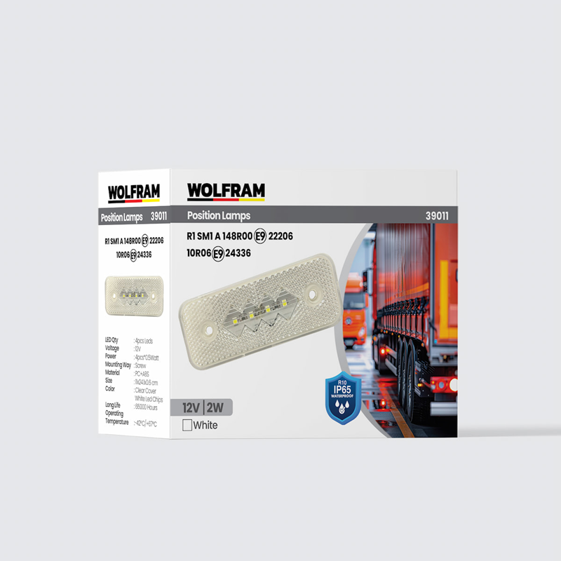 Wolfram Side Marker Beyaz (E) Belgeli 12V 2W