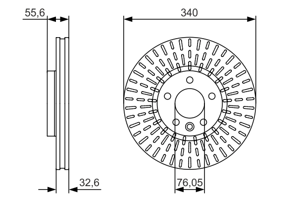 On Fren Aynasi (Disk) (340x32,5) Transporter T6 T7 10>19 | BOSCH 0986479546 | OEM 7E0615301C 7E0615301C 7E0615301F 7E0615301F