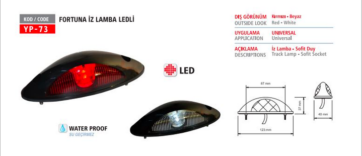 Yeni Model Fortuna İz Lamba-LED'li