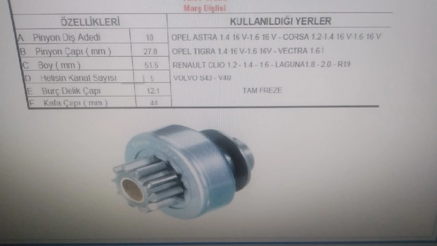 Mars Dişlisi 10 Dış Opel Astra-Vectra-Corsa Benzınlı R-19-Clio-Megane (Fm 72640 Zen 1209) SHV1209 | OEM PRS-15640