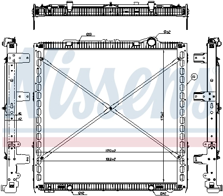 Motor Su Radyatoru Cerceveli DAF XF 12> Xg Xg+ 21> Euro 6 | NISSENS 61449 | OEM 1909449 1940146 2049369 2125896 8MK366300891