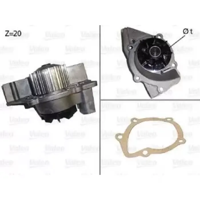 Devirdaim Su Pompasi P306 YM Xsara P406 YM XU7JP4 (1.8 16V) | VALEO 506531 | OEM 120198