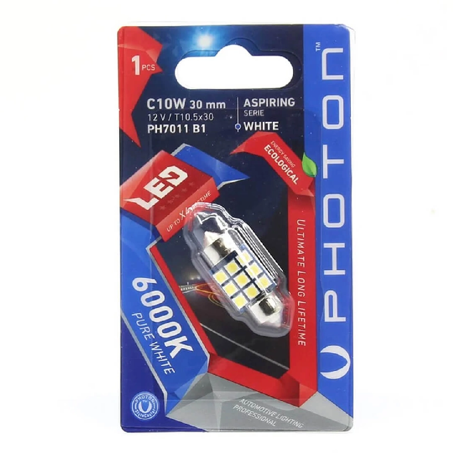 Ampul C10W 12V CANBUS 6'LI 30mm Sofit LED (Tekli Blister) | OEM PH7011B1