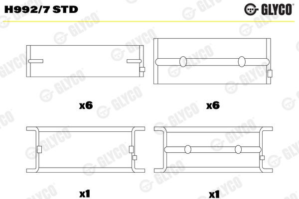 Ana Yatak Kep'Li Std MAN D2566/D2876/D2866 Takim | GLYCO H-9927STD | OEM 51011136073 51011146010