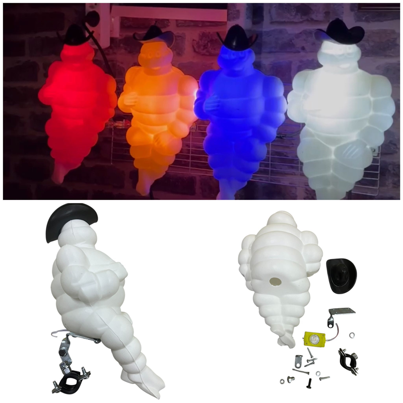 Şapkalı Orta Boy Robot Turuncu Ledli (Beyaz Gövde) 24 Volt