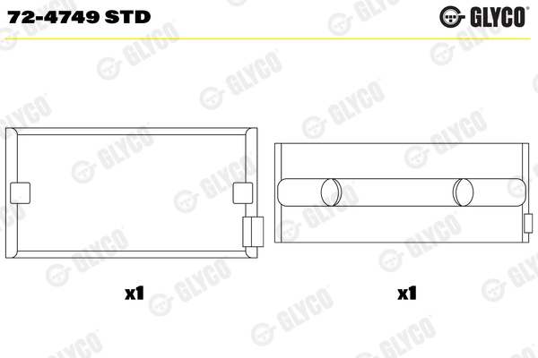 Ana Yatak MAN Tgl-Tgm D0834-D0836 Lfl 65 Euro 4-5 | GLYCO 72-4749STD | OEM 51011130129 51011130130 51011136088