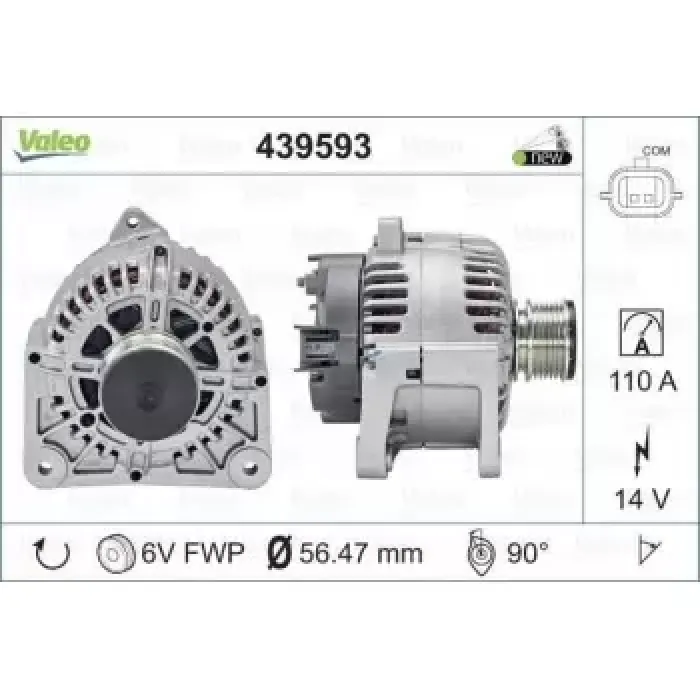 Alternator 12V 110A Megane II 1,5DCI (TG11C069) | VALEO 439593 | OEM 8200410681 8200410681 8200667614 231008578R 8200667614 231008578R