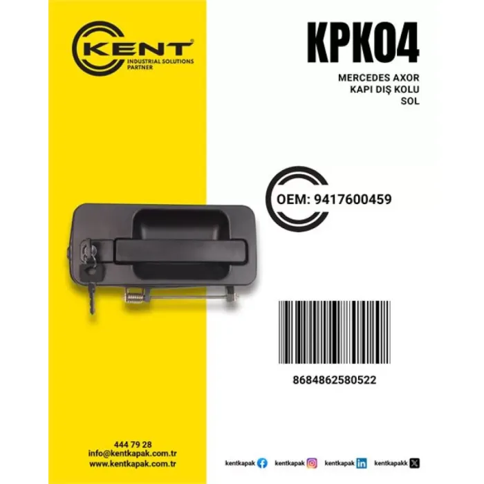 Dis Kapi Kolu Mercedes Axor Actros Sol | KENT KPK-04 | OEM 9417600459