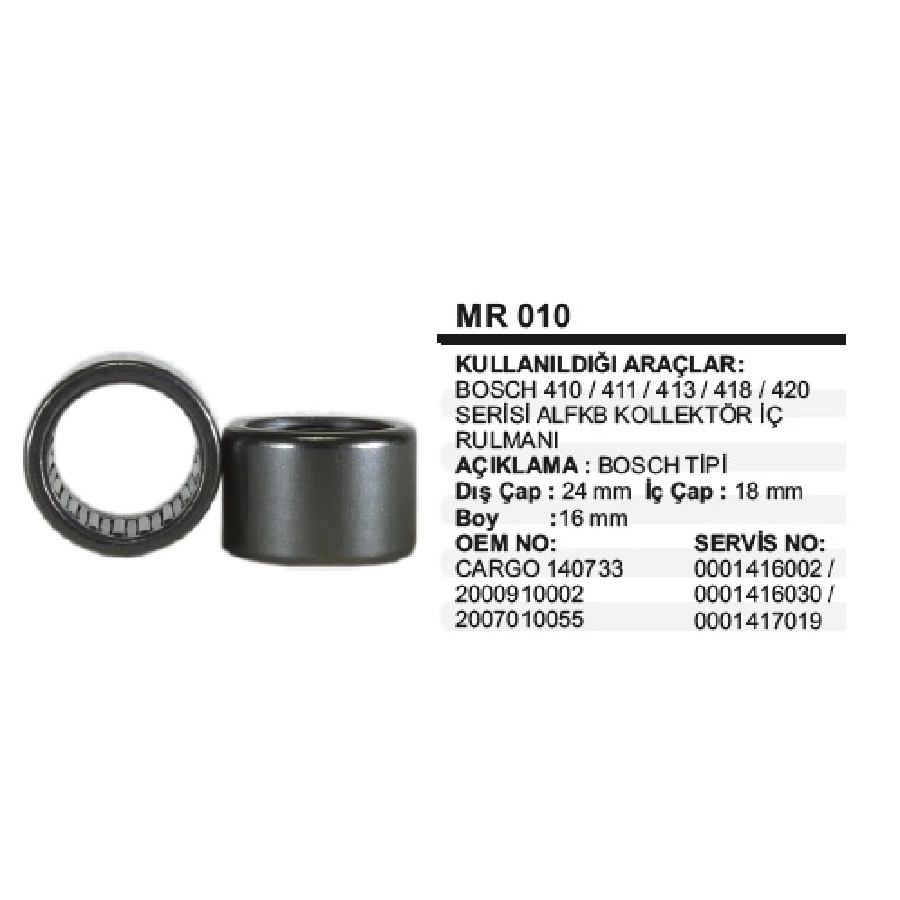 Bosch Alfkb Kollektor Ic Rulmanı | OEM MR010