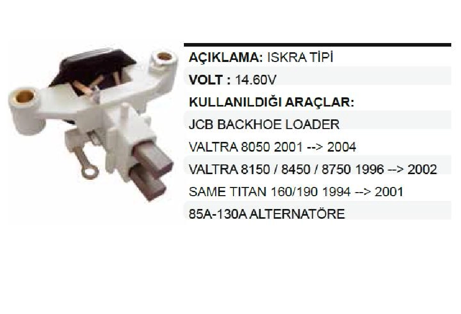 Konjektör Iskra Tipi 12V. (14.6V) Lada Samara 1.5, Jcb, Valtra 8150, Same Traktör TITAN02 - Peugeo | OEM VR0688
