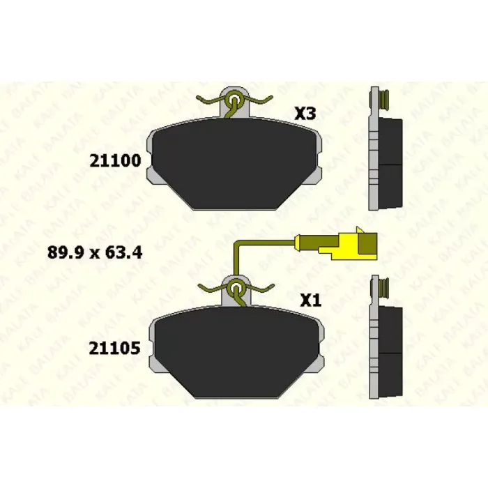On Fren Balatasi Tempra 1,6 Tipo 1,4 1,6 (Fisli) | KALE B 21100 170 25 ANS | OEM 58290330 5888781 5892330