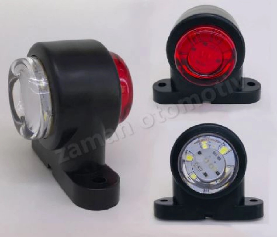 Takoz Lamba Mini 6 LED'li Büyük Tip Kırmızı-Beyaz 12V-24V | OEM OND-3256LKB