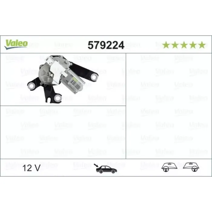 Silecek Motoru Arka P206 P206+ (T3E) 97> | VALEO 579224 | OEM 6405H8