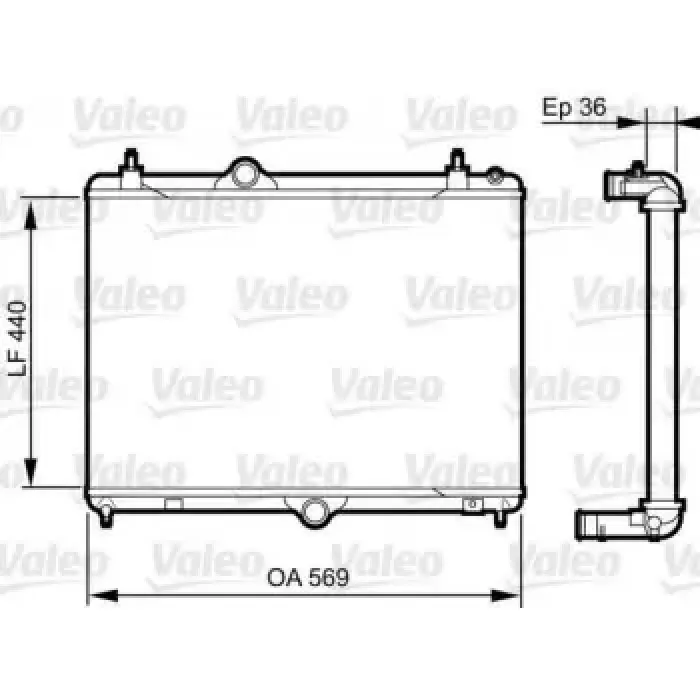 Motor Su Radyatoru P508 C5 III 10> DV6C EP6C EP6CDT Olcu: (394*555*24) | VALEO 735371 | OEM 1330X2