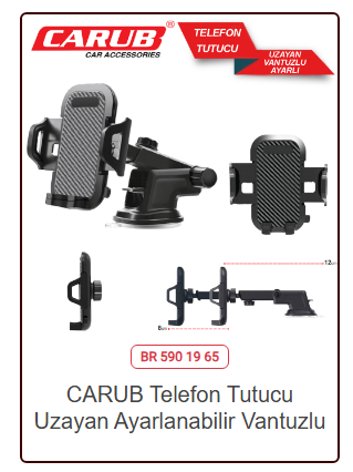 Carub Telefon Tutucu Uzayan Ayarlanabilir Vantuzlu