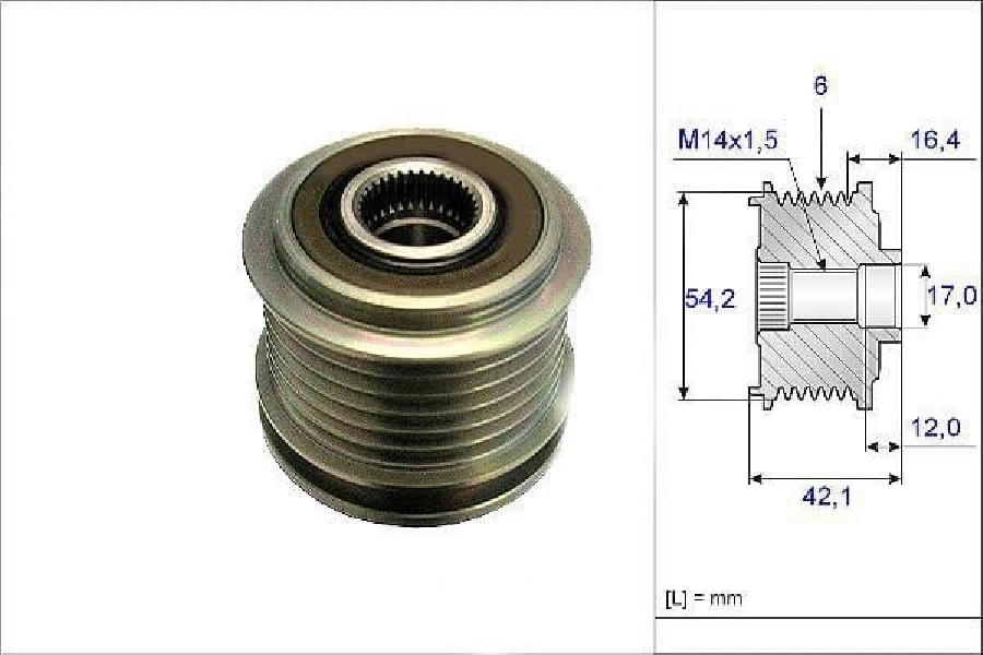 Alternatör Kasnak Rulmanlı Cmax-Focus 2-Fusıon--Kuga I-Volvo C30-S40-V50 1.6-2.0 Fiat 86665 | OEM 588011