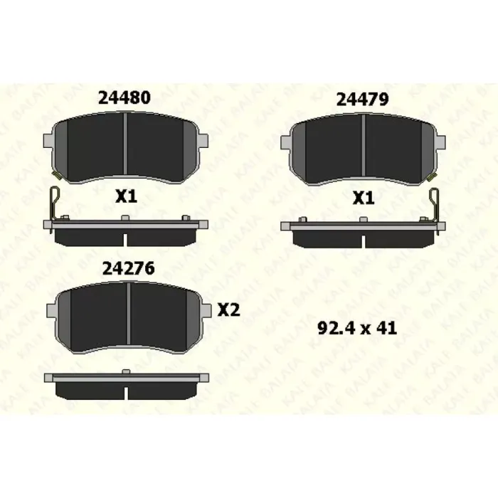 Arka Fren Balatasi Hyundai I10 08>13 / Kia Picanto 1.0 1.1 05-11 | KALE B 24276 148 05 ANS | OEM 5835007A00 5830207A00 5830207A10