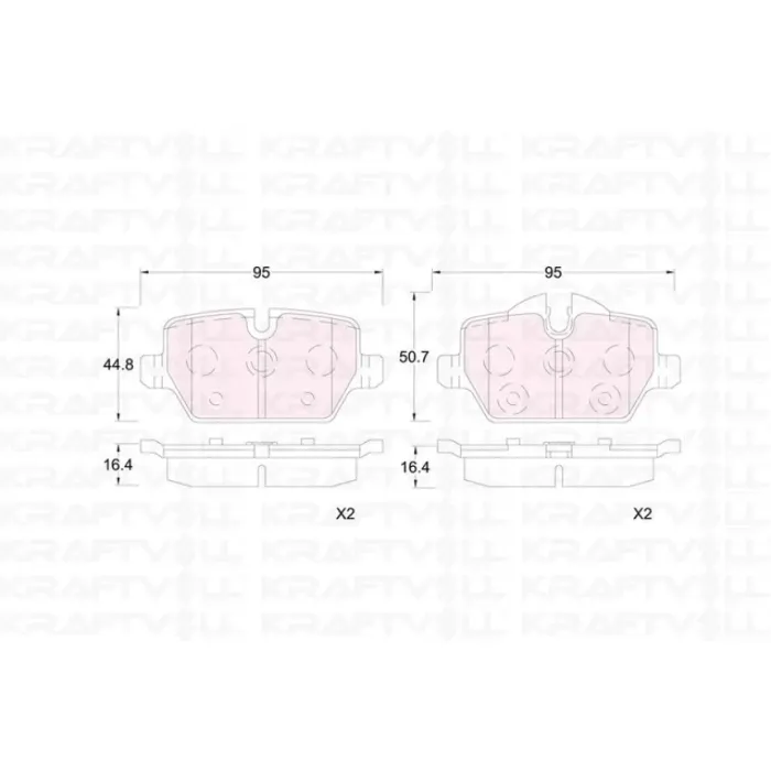 Arka Fren Balatasi BMW E90 E87 | KRAFTVOLL 07010361 | OEM 34216788183