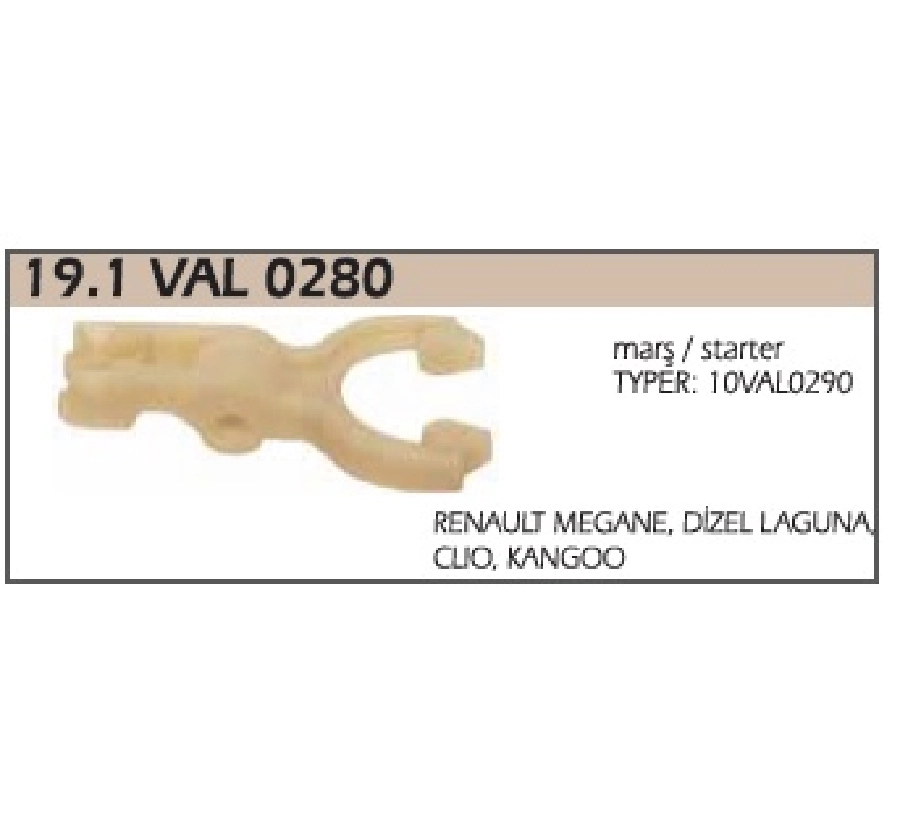 Marş Çatalı Şanzumanlı Valeorenault Megane, Dizel Laguna, Clio, Kangoo, D6RA Dinamolarda D7R12, D7R27 P | OEM 19.1VAL0280