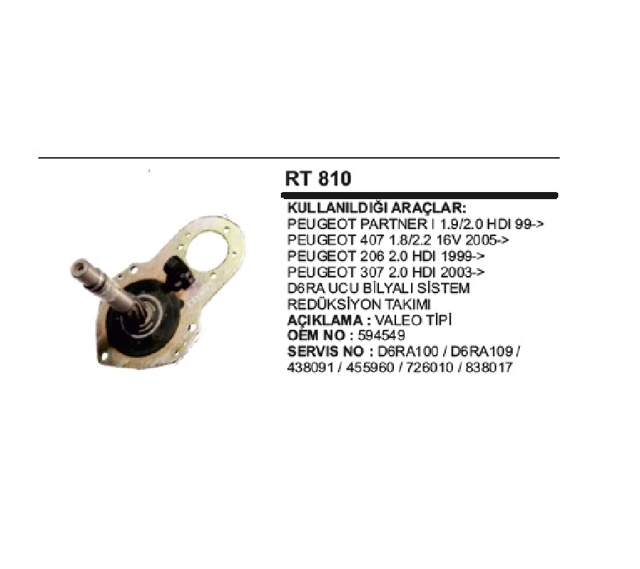 Valeo D6RA Partner, 206, 307 Bılyalı Redık Takım | OEM RT810
