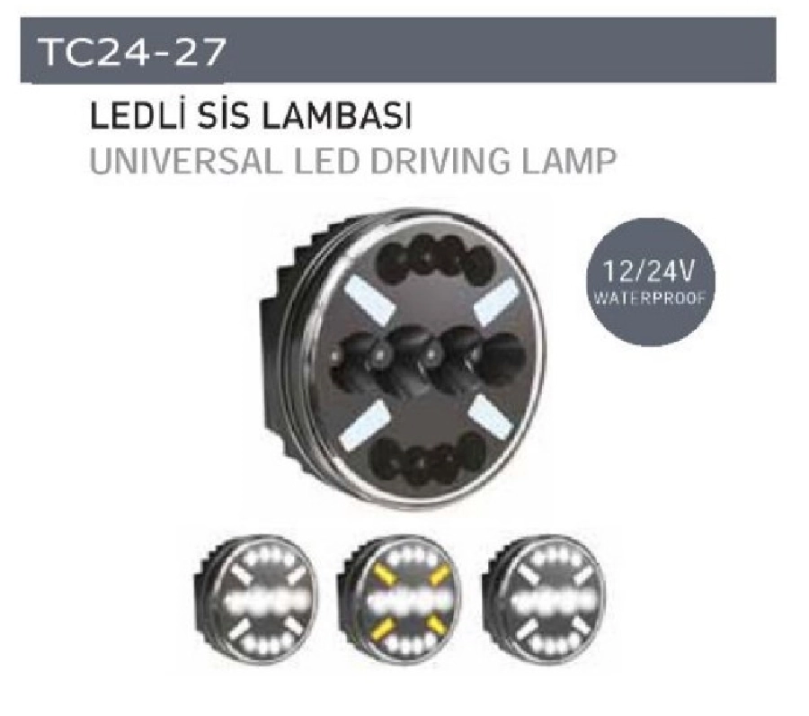 Sis Lambası LED 12V-24V Yuvarlak Bıyık Su Geçirmez Demmon Tip | OEM TC24-27