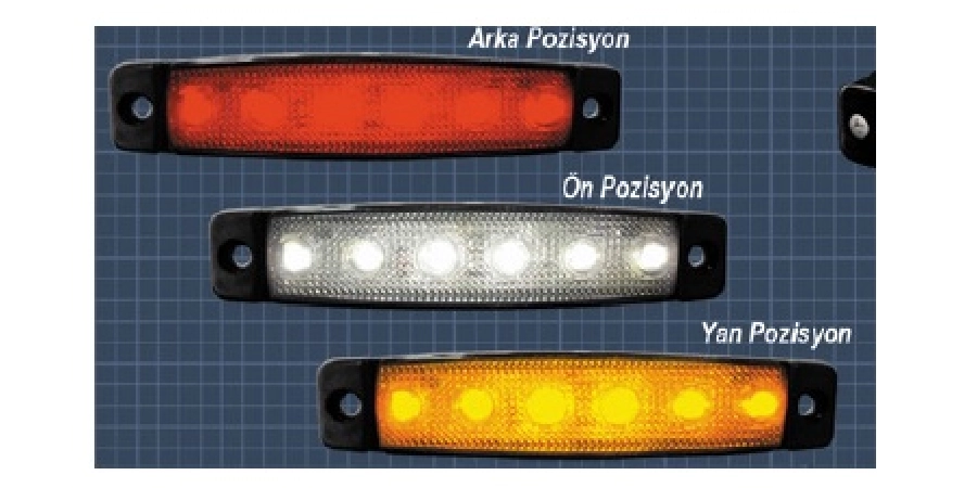 Side Marker Basamak Aydınlatma Kırmızı 6LED 12-24V | OEM EMR52K