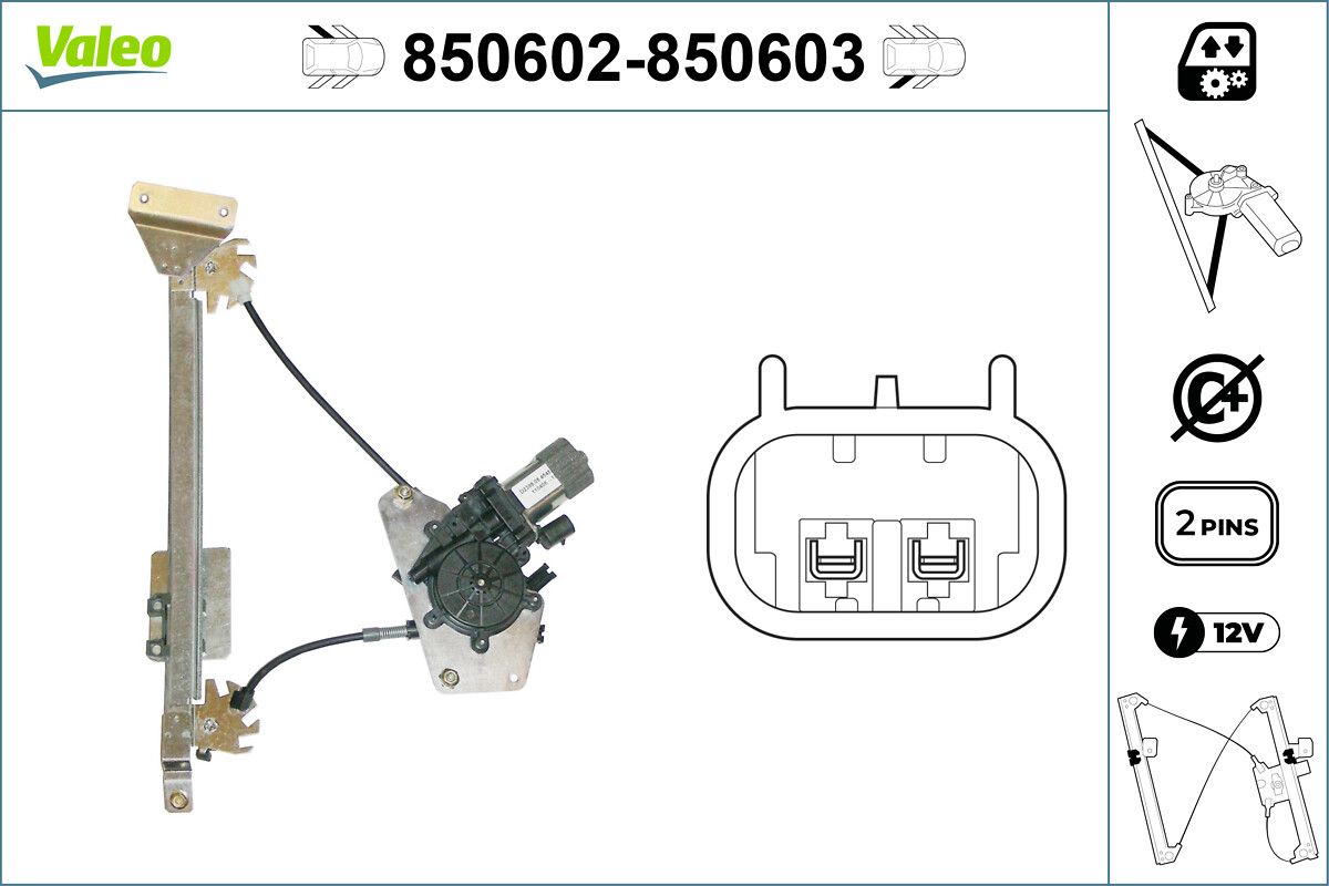 Cam Mekanizmasi Elektrikli Arka Sol Xsara 00> | VALEO 850602 | OEM 922381