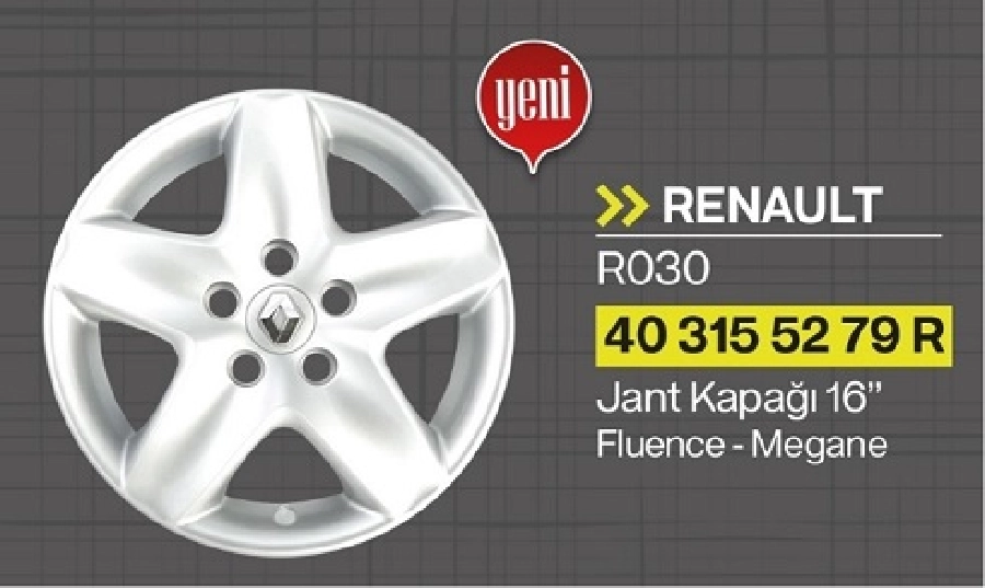 Jant Kap 16J (Ad) - Fluence-Megane 403155279R