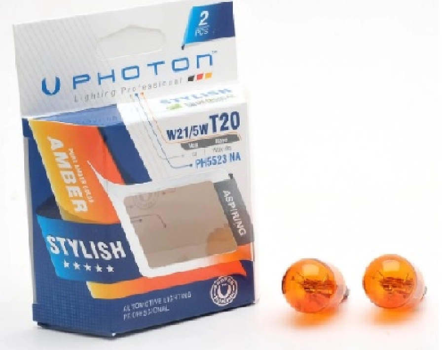 Ampul T20 21, 5W 12V Çift Devre Amber Set | OEM PH5523NAB2