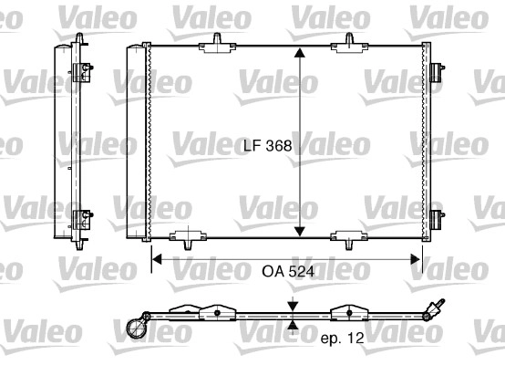 Klima Radyatoru (Kondanser) P207 P1007 C2 C3 C3 II 1.6 HDI 05>10 Olcu: (524×368×12) | VALEO 818015 | OEM 6455EK 6455EK 6455HG 6455HG