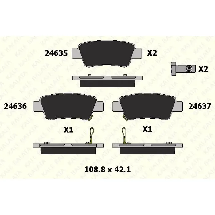 Arka Fren Balatasi Honda Cr-5 2.0 1-Vtec 07>12 / Cr-5 1.6 1-Dtec 12> | KALE B 24635 165 15 ANS | OEM 43022SWWG00 43022SWWG01 43022SWWG02