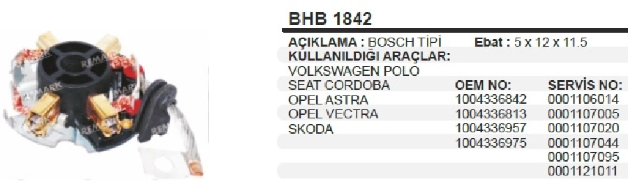 Marş Kömür Yuvası - VW Polo, Seat Cordoba, Opel Astra-Vectra, Skoda Ford Focus, Seat Toledo, VW Jetta-Passa | OEM BHB1842