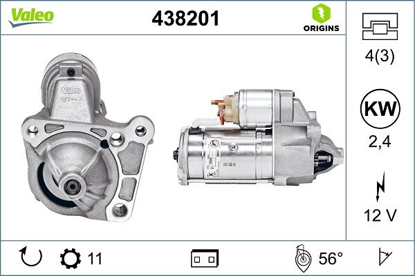 Mars Motoru Laguna II Scenic II 1,9DCI D8R49 D8R49B | VALEO 438201 | OEM 8200460883 8200460883 8200628429 8200628429