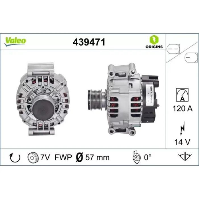 Alternator (14V 120A) W203 02>07 S203 02>07 CL203 02>08 W211 02>08 R171 04>11 | VALEO 439471 | OEM A2711540902