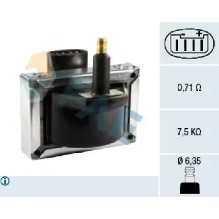 Atesleme Bobini P106 P306 P405 Partner Berlingo Ax Zx TU1M (1,1 8V) TU3 2 (1,4 8V Karburatorlu) P605 Xm XU10J2 (2,0 16V) | FAE 80263 | OEM 93.010.513