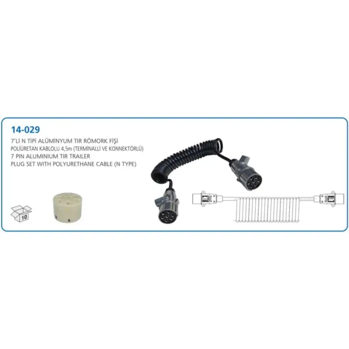Tir Elektrik Kablosu Yedili N Tipi Aluminyum Romork | AKSA 14-029